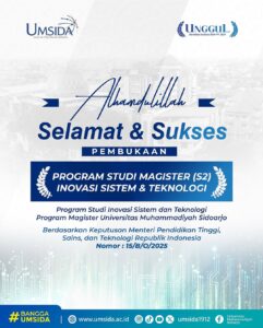 Ucapan selamat atas peresmian pembukaan Program Studi S2 Baru: Magister Inovasi Sistem dan Teknologi UMSIDA